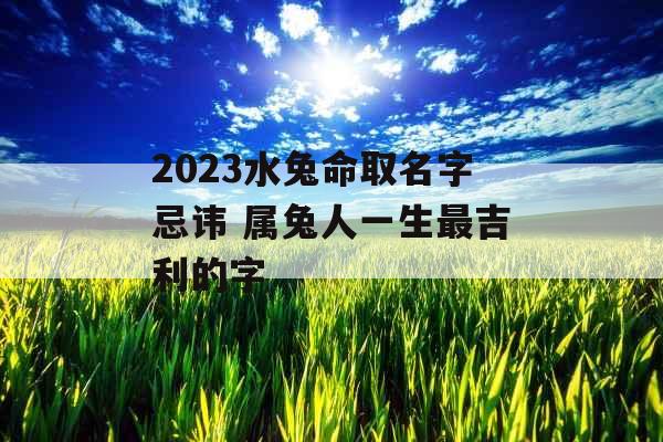 2023水兔命取名字忌讳 属兔人一生最吉利的字