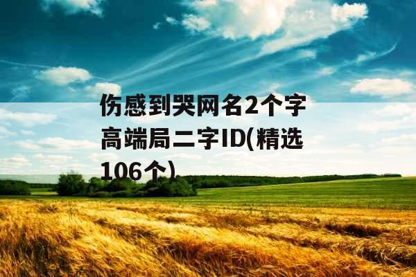 伤感到哭网名2个字 高端局二字ID(精选106个)