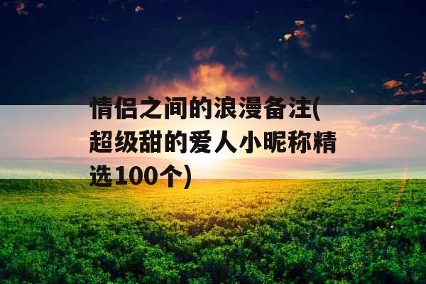 情侣之间的浪漫备注(超级甜的爱人小昵称精选100个)