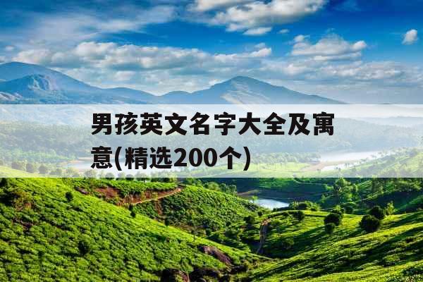 男孩英文名字大全及寓意(精选200个)