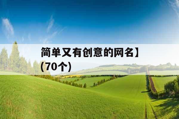 简单又有创意的网名】(70个) 简单又有创意的网名】(70个)