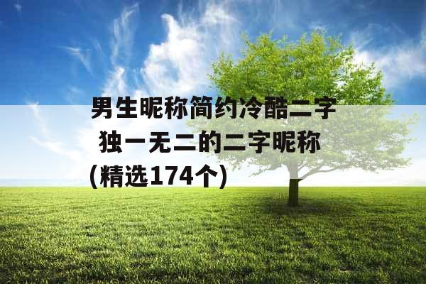 男生昵称简约冷酷二字 独一无二的二字昵称(精选174个)