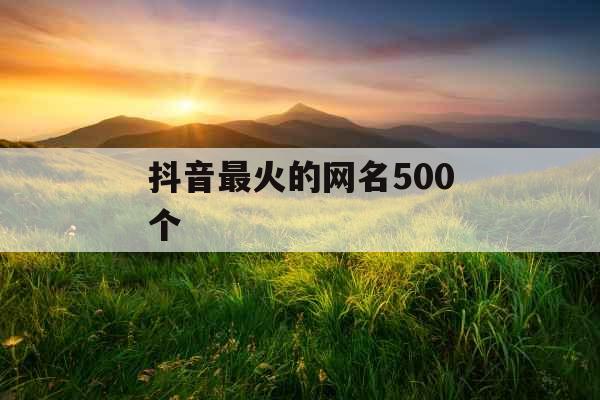 抖音最火的网名500个 抖音最火的网名500个