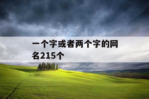 一个字或者两个字的网名215个