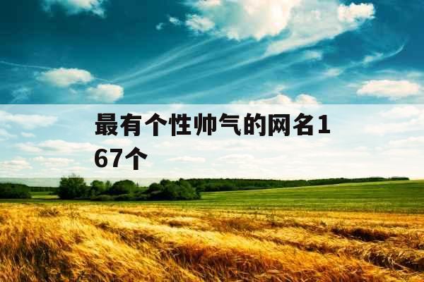 最有个性帅气的网名167个