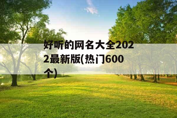 好听的网名大全2022最新版(热门600个)