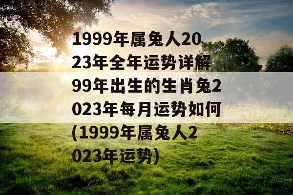 1999年属兔人2023年全年运势详解 99年出生的生肖兔2023年每月运势如何(1999年属兔人2023年运势)