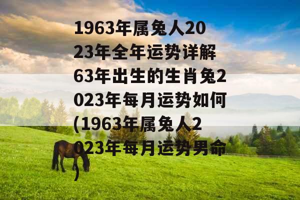 1963年属兔人2023年全年运势详解 63年出生的生肖兔2023年每月运势如何(1963年属兔人2023年每月运势男命)