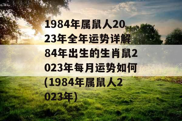 1984年属鼠人2023年全年运势详解 84年出生的生肖鼠2023年每月运势如何(1984年属鼠人2023年)