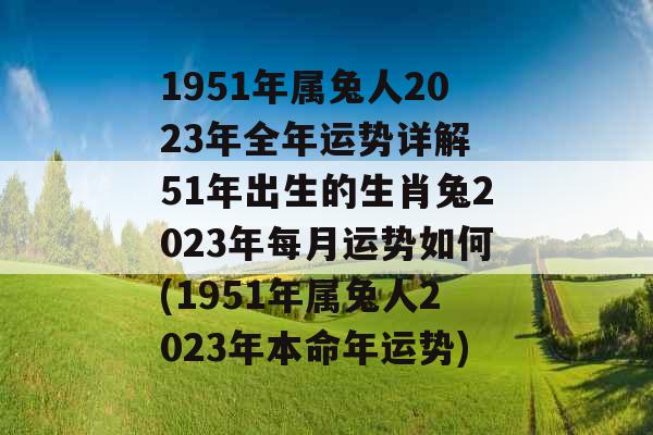 1951年属兔人2023年全年运势详解 51年出生的生肖兔2023年每月运势如何(1951年属兔人2023年本命年运势)