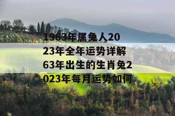 1963年属兔人2023年全年运势详解 63年出生的生肖兔2023年每月运势如何