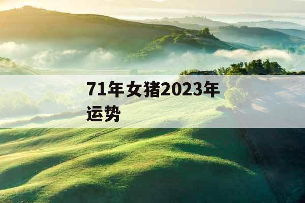 71年女猪2023年运势