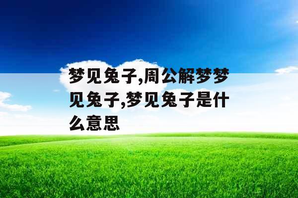 梦见兔子,周公解梦梦见兔子,梦见兔子是什么意思