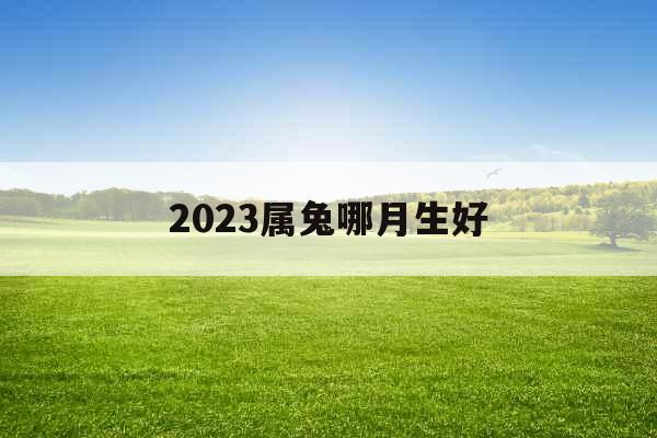 2023属兔哪月生好