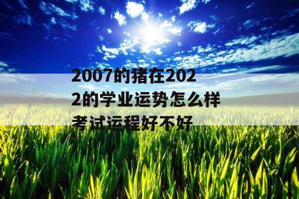 2007的猪在2022的学业运势怎么样 考试运程好不好