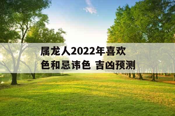 属龙人2022年喜欢色和忌讳色 吉凶预测