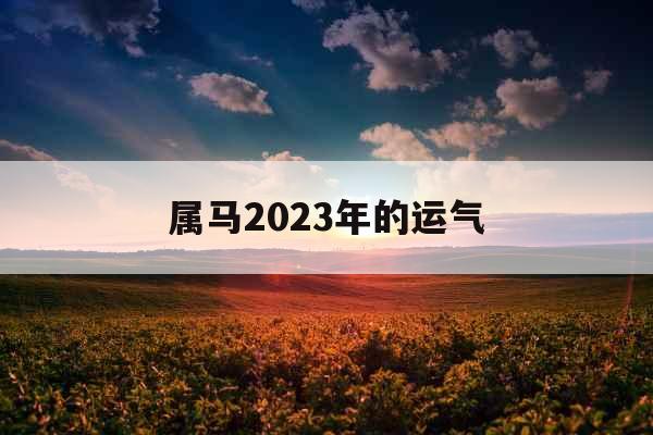 属马2023年的运气