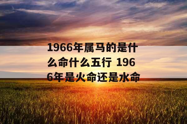 1966年属马的是什么命什么五行 1966年是火命还是水命 1966年属马的是什么命什么五行 1966年是火命还是水命
