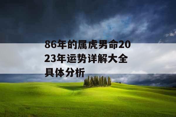 86年的属虎男命2023年运势详解大全 具体分析