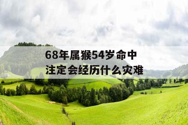 68年属猴54岁命中注定会经历什么灾难