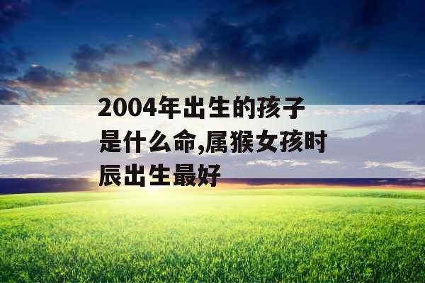 2004年出生的孩子是什么命,属猴女孩时辰出生最好