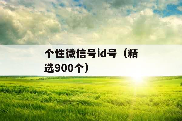 个性微信号id号（精选900个）