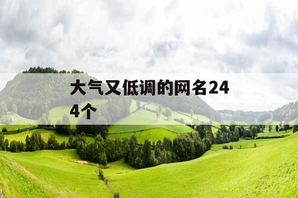 大气又低调的网名244个