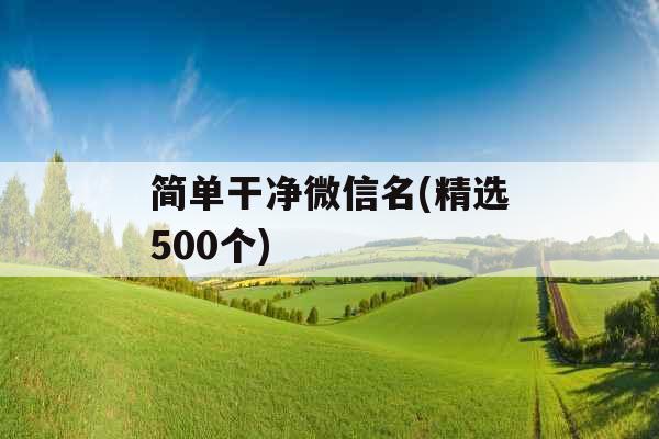 简单干净微信名(精选500个)