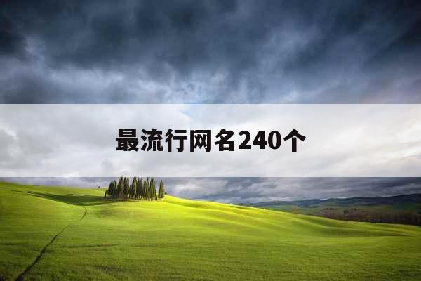 最流行网名240个