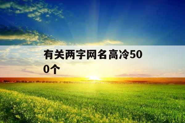 有关两字网名高冷500个