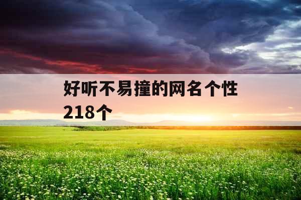 好听不易撞的网名个性218个