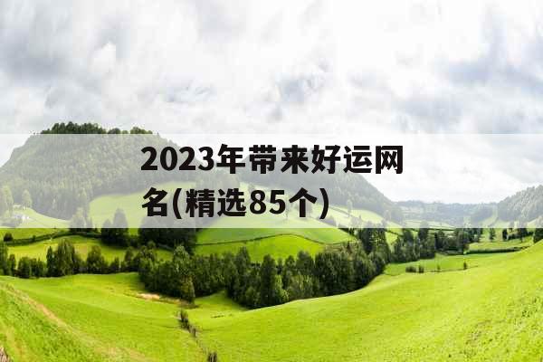 2023年带来好运网名(精选85个)