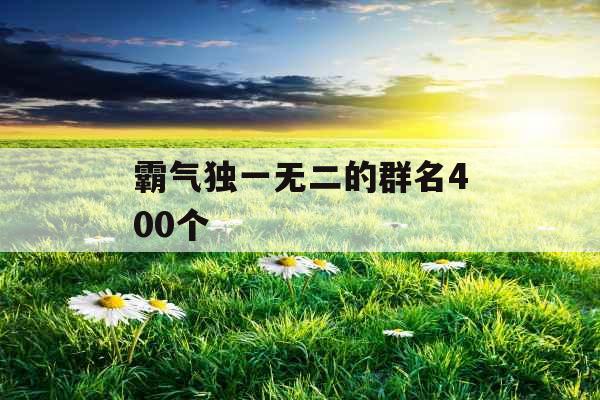 霸气独一无二的群名400个