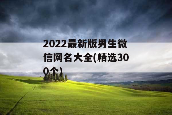 2022最新版男生微信网名大全(精选300个)