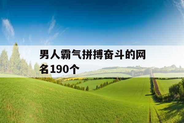 男人霸气拼搏奋斗的网名190个