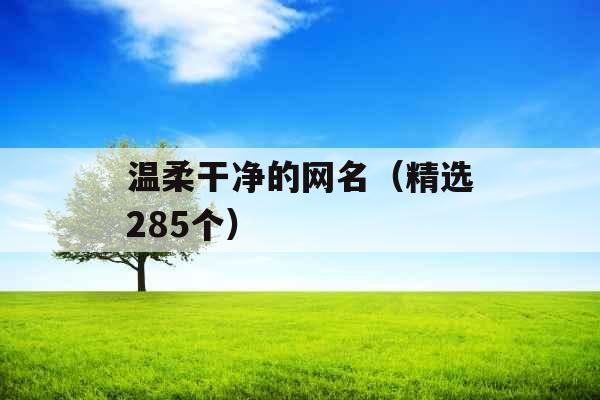 温柔干净的网名(精选285个) 温柔干净的网名(精选285个)