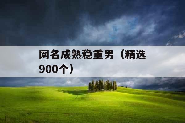 网名成熟稳重男（精选900个）