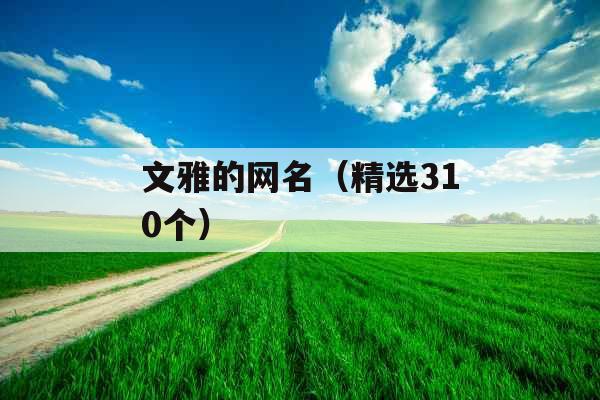 文雅的网名（精选310个）