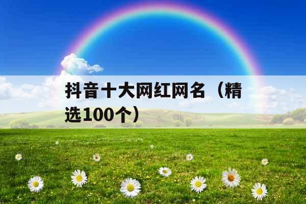 抖音十大网红网名(精选100个) 抖音十大网红网名(精选100个)