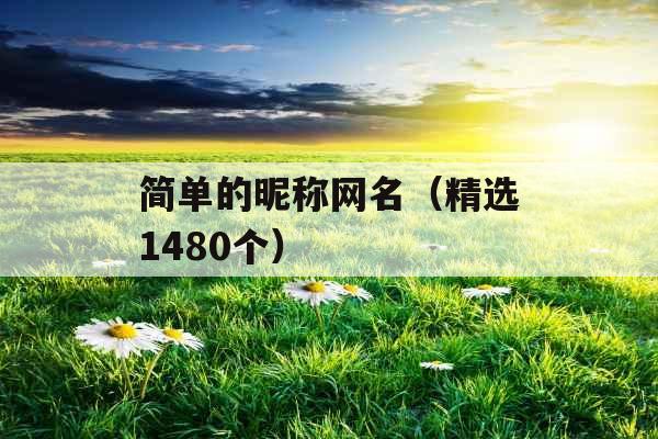 简单的昵称网名（精选1480个）