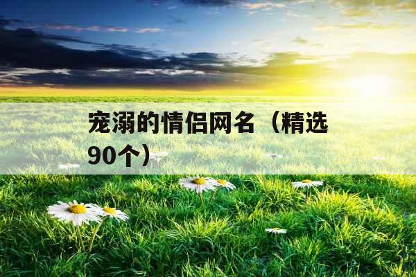 宠溺的情侣网名（精选90个）