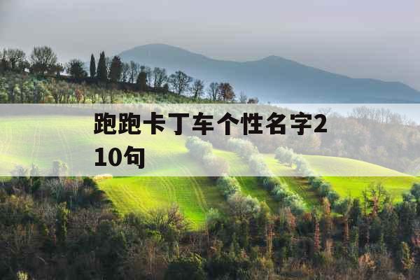 跑跑卡丁车个性名字210句