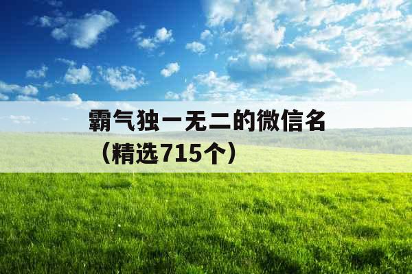 霸气独一无二的微信名（精选715个）