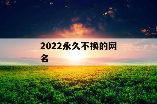 2022永久不换的网名