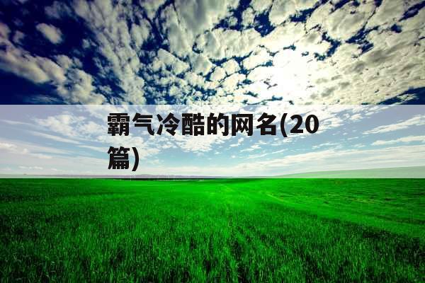 霸气冷酷的网名(20篇) 霸气冷酷的网名(20篇)