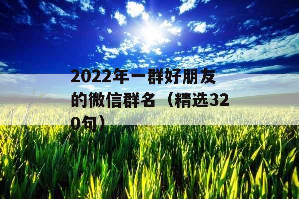 2022年一群好朋友的微信群名（精选320句）