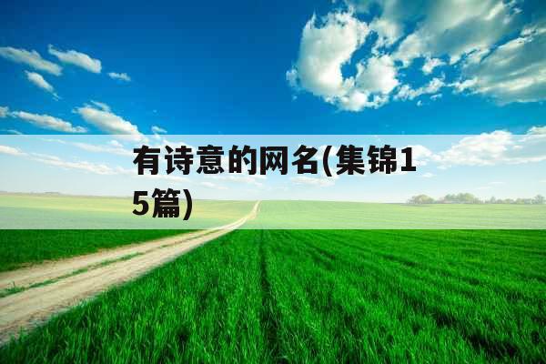有诗意的网名(集锦15篇) 有诗意的网名(集锦15篇)