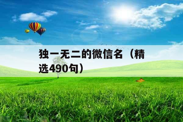 独一无二的微信名（精选490句）
