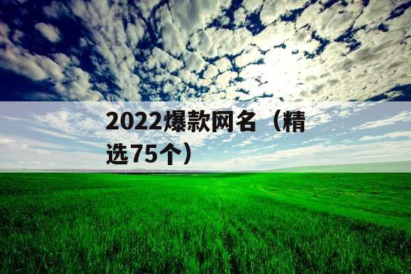 2022爆款网名（精选75个）