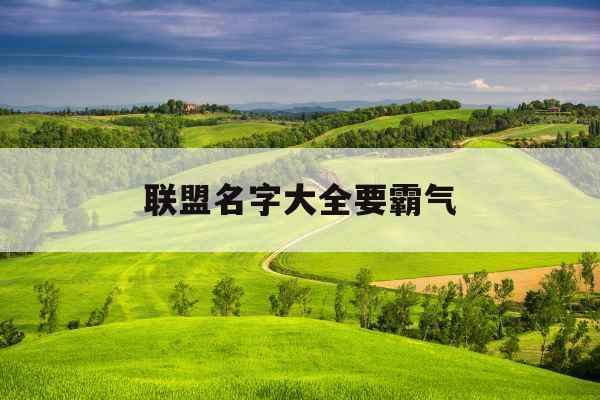 联盟名字大全要霸气 联盟名字大全要霸气